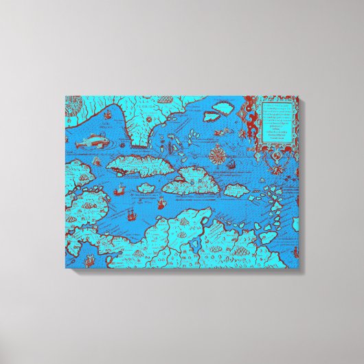Midden-Amerika ("America Occidentalis") Canvas Afdruk (Voorkant)