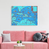 Midden-Amerika ("America Occidentalis") Canvas Afdruk (Insitu (Woonkamer))