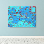 Midden-Amerika ("America Occidentalis") Canvas Afdruk (Insitu (Houten vloer))