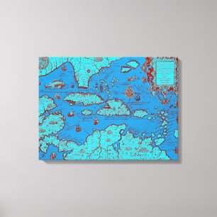 Midden-Amerika ("America Occidentalis") Canvas Afdruk