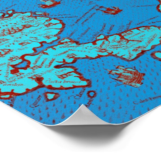 Midden-Amerika ("America Occidentalis") Poster (Hoek)