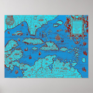 Midden-Amerika ("America Occidentalis") Poster