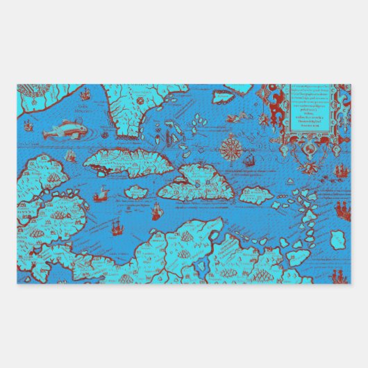 Midden-Amerika ("America Occidentalis") Rechthoekige Sticker (Voorkant)