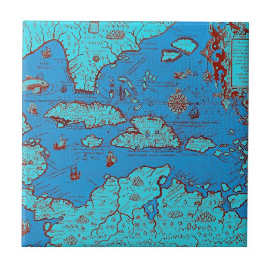 Midden-Amerika ("America Occidentalis") Tegeltje (Voorkant)