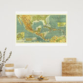 " Midden-Amerika/Caribisch gebied: 1922 - Gedetail Poster (Keuken)