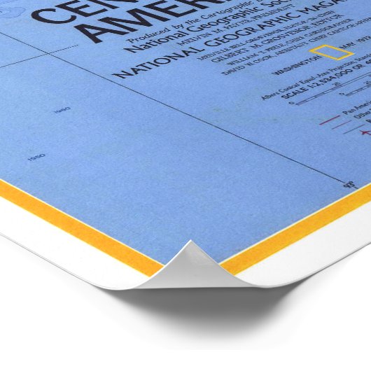 " Midden-Amerika: Gedetailleerde KAART 1973 ... Poster (Hoek)