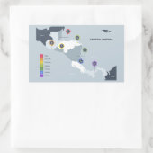 Midden-Amerika Kaart Rechthoekige Sticker (Tas)