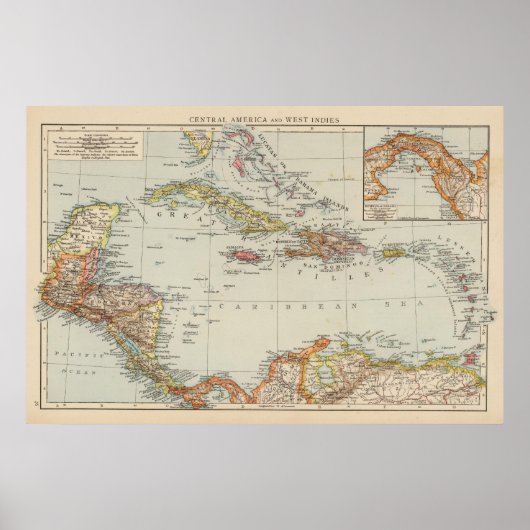 Midden-Amerika Poster (Voorkant)