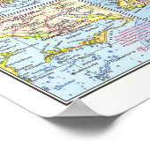 " Midden-Amerika/West Indies: 1970 Gedetailleerde  Poster (Hoek)