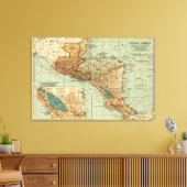 Midden-AmerikaPanoramische KaartMidden-Amerika 2 Canvas Afdruk (Insitu (Woonkamer))