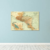 Midden-AmerikaPanoramische KaartMidden-Amerika 2 Canvas Afdruk (Insitu (Houten vloer))