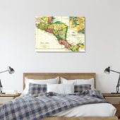 Midden-AmerikaPanoramische KaartMidden-Amerika Canvas Afdruk (Insitu (Slaapkamer))