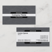Midden band 5 spots - Donkergrijze papierstructuur Visitekaartje (Voorkant / Achterkant)