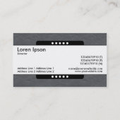 Midden band 5 spots - Donkergrijze papierstructuur Visitekaartje (Achterkant)