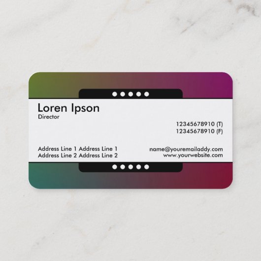 Midden band 5 Spots - Gradiënt Y, M, B, R, Donker Visitekaartje (Achterkant)