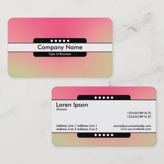 Midden Band 5 Spots - Gradiënt Y, M, B, R, Donkere Visitekaartje (Voorkant / Achterkant)