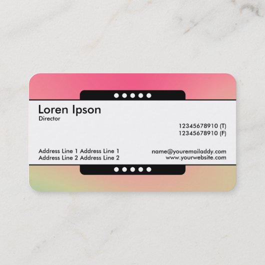 Midden Band 5 Spots - Gradiënt Y, M, B, R, Donkere Visitekaartje (Achterkant)