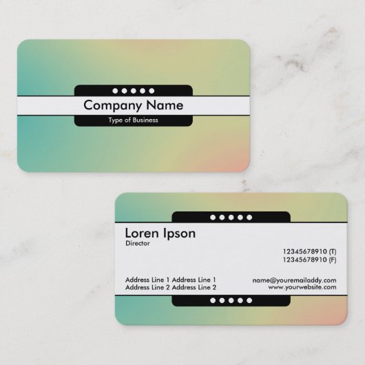 Midden Band 5 Spots - Gradiënt Y, M, B, R, Donkere Visitekaartje (Voorkant / Achterkant)