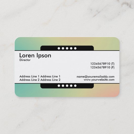 Midden Band 5 Spots - Gradiënt Y, M, B, R, Donkere Visitekaartje (Achterkant)