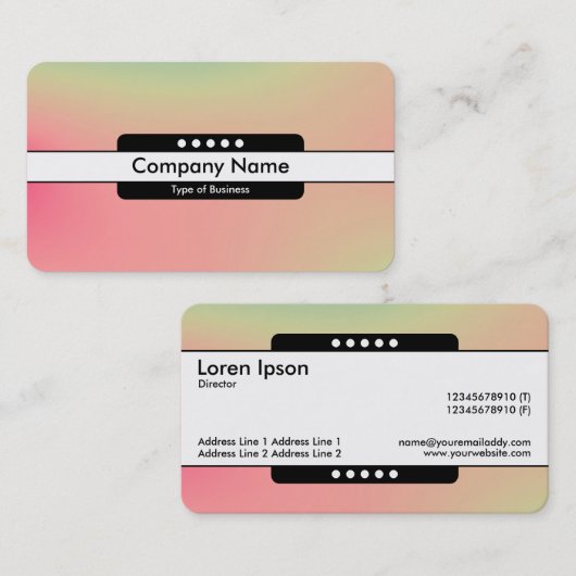 Midden Band 5 Spots - Gradiënt Y, M, B, R, Donkere Visitekaartje (Voorkant / Achterkant)