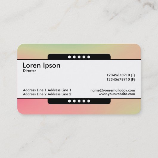 Midden Band 5 Spots - Gradiënt Y, M, B, R, Donkere Visitekaartje (Achterkant)