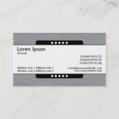 Midden-band 5 Spots - Mid-grijs papiertextuur Visitekaartje (Achterkant)