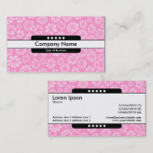 Midden band 5 Spots - Roze Floral Visitekaartje (Voorkant / Achterkant)