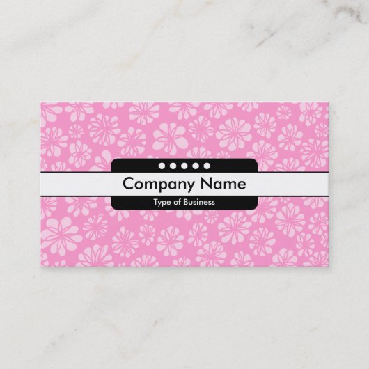Midden band 5 Spots - Roze Floral Visitekaartje (Voorkant)