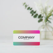 Midden band (gesneden) - gradiënt Y,M,B,R, Visitekaartje (Staand voorkant)