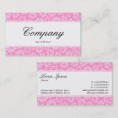 Midden band (gesneden) - Manuscript - Roze Floral Visitekaartje (Voorkant / Achterkant)