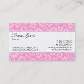 Midden band (gesneden) - Manuscript - Roze Floral Visitekaartje (Achterkant)