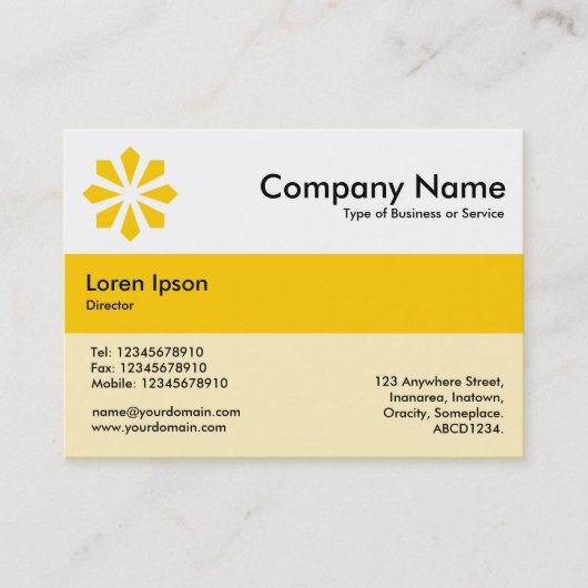 Midden band kleuren - Amber - Art Deco Visitekaartje (Voorkant)