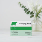 Midden band kleuren - groen gras - Koe Visitekaartje (Staand voorkant)