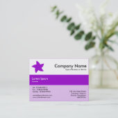 Midden band kleuren - Paars - Roterende ster Visitekaartje (Staand voorkant)