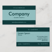 Midden band v2 - Licht Blauw Groen met Donkergroen Visitekaartje (Voorkant / Achterkant)