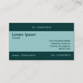 Midden band v2 - Licht Blauw Groen met Donkergroen Visitekaartje (Achterkant)