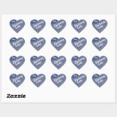 Midden-blauw Zilver Lijst Logo Baking Hart Sticker (Vel)