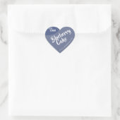 Midden-blauw Zilver Lijst Logo Baking Hart Sticker (Tas)