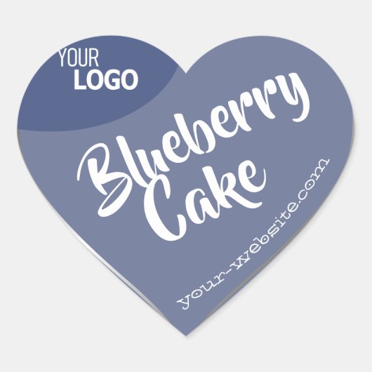 Midden-blauw Zilver Lijst Logo Baking Hart Sticker (Voorkant)