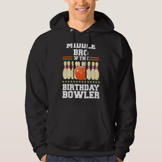 Midden-Bro van de marthday Bowler-plein Hoodie (Voorkant)