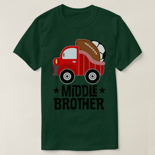 Midden Broer Jongens Sport T-shirt (Design voorkant)