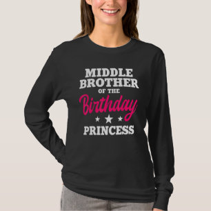 Midden broer van de Birthday Princess Party Bday T-shirt
