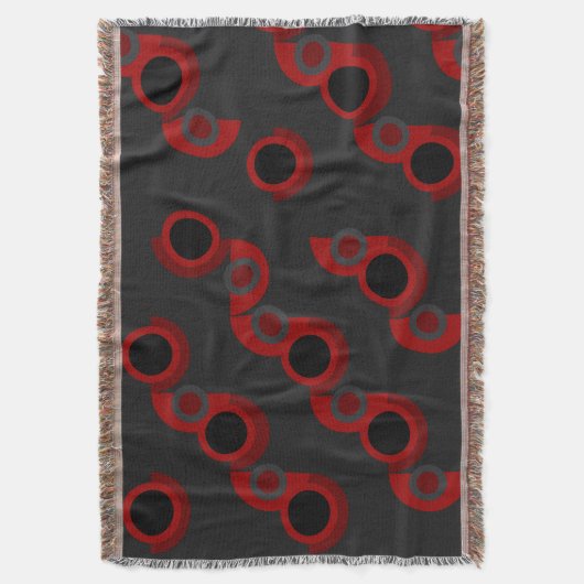 Midden-Centraal Modern rood, zwart en grijs Deken (Voorkant Verticaal)