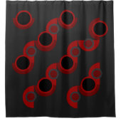 Midden-Centraal Modern rood, zwart en grijs Douchegordijn (Voorkant)