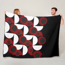 Midden-Centraal Modern rood, zwart en grijs Fleece Deken