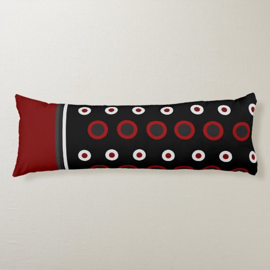 Midden-Centraal Modern rood, zwart en grijs Lichaamskussen (Voorkant)