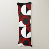 Midden-Centraal Modern rood, zwart en grijs Lichaamskussen (Voorkant Verticaal)