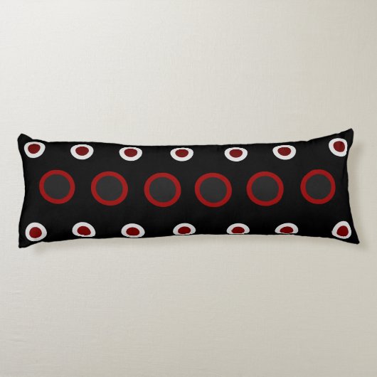 Midden-Centraal Modern rood, zwart en grijs Lichaamskussen (Achterkant)