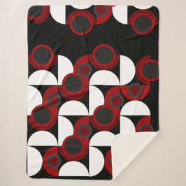 Midden-Centraal Modern rood, zwart en grijs Sherpa Deken