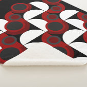 Midden-Centraal Modern rood, zwart en grijs Sherpa Deken (3/4)